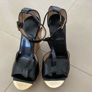 Jimmy Choo Black Patent Platform Heels